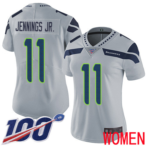 Seattle Seahawks Limited Grey Women Gary Jennings Jr. Alternate Jersey NFL Football 11 100th Season Vapor Untouchable